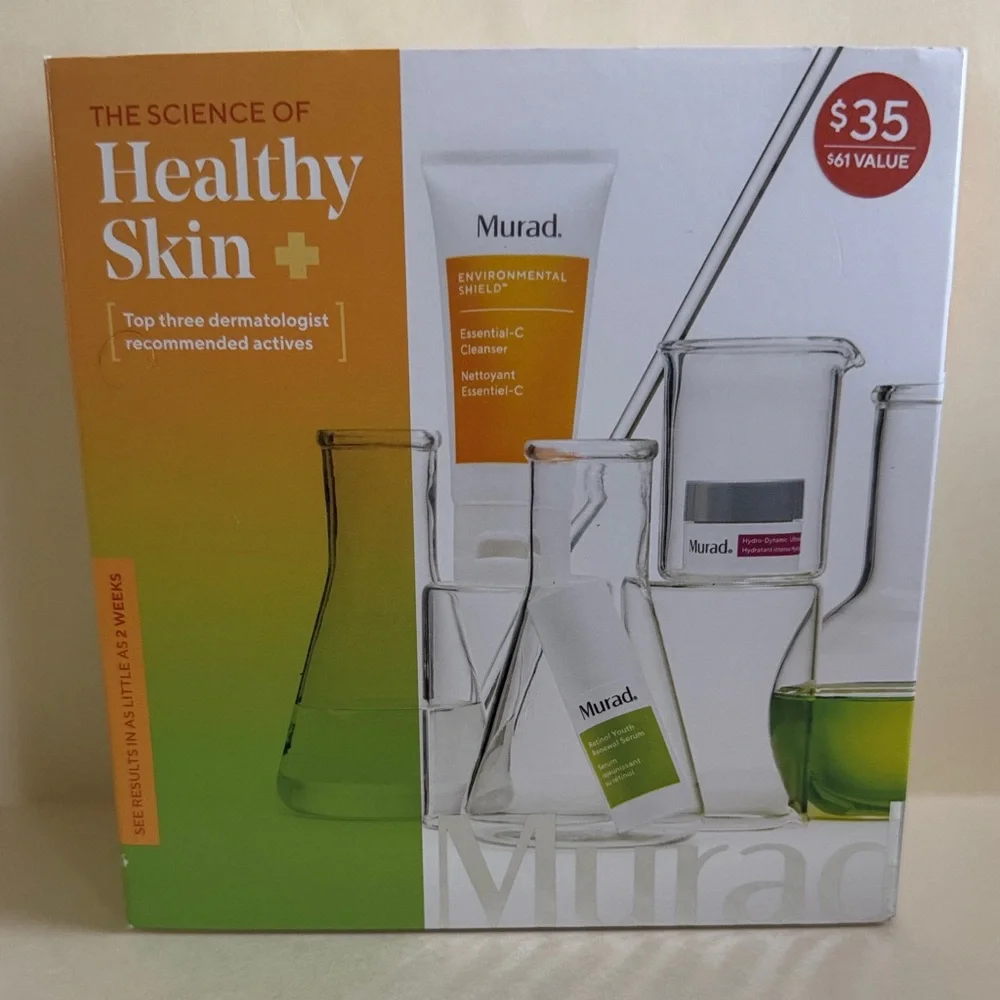 MURAD The Science Of Healthy Skin 3p Cleanser Retinol Serum Moisturizer $61 NIB